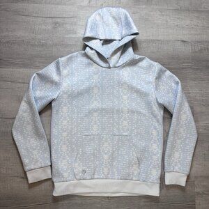 Greyson Golf Men's Web Accent Graphic Print Performance Hoodie Blue White Large
